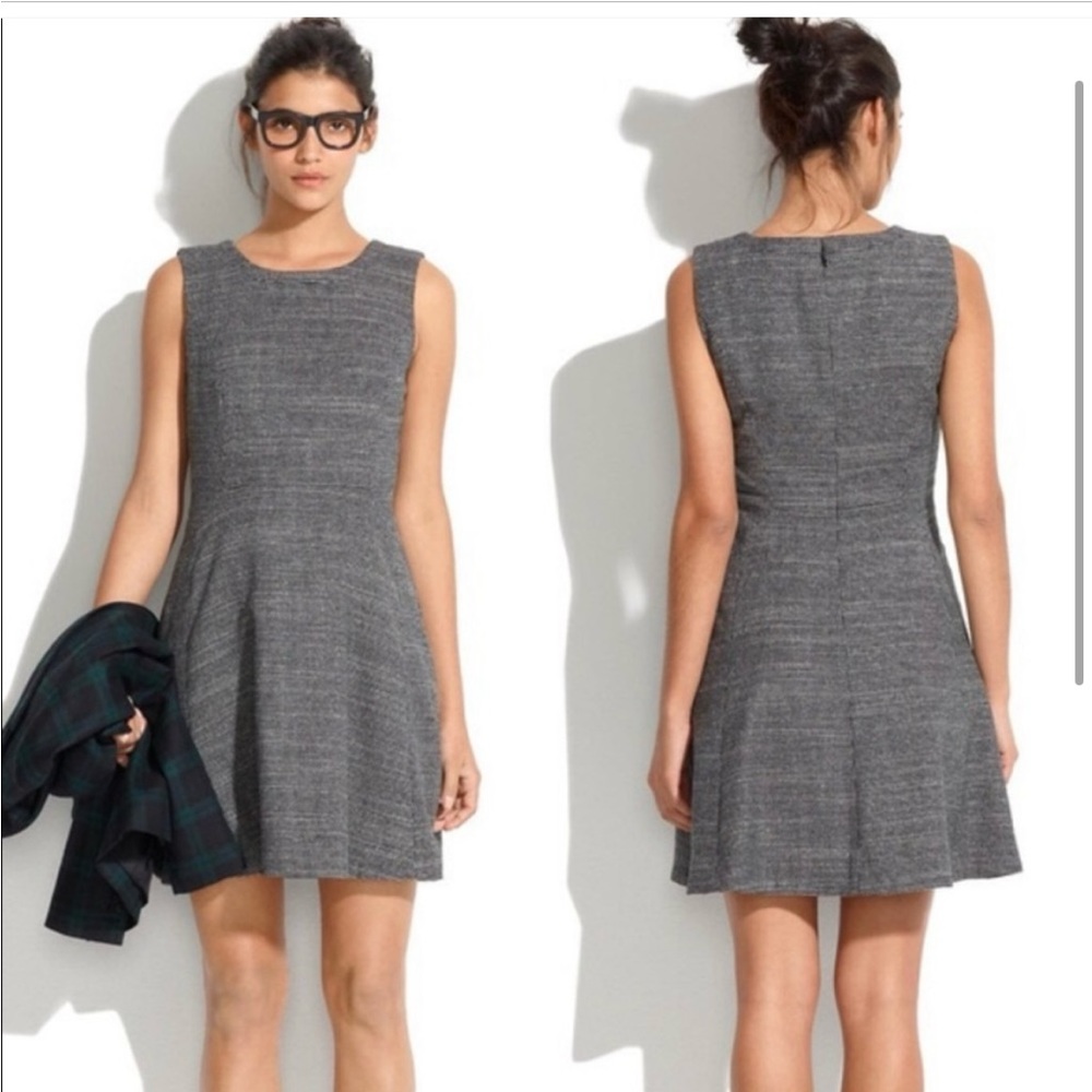 Madewell Tweed Dress‎ Black Size 4 Mini Preppy Academia Schoolgirl Office